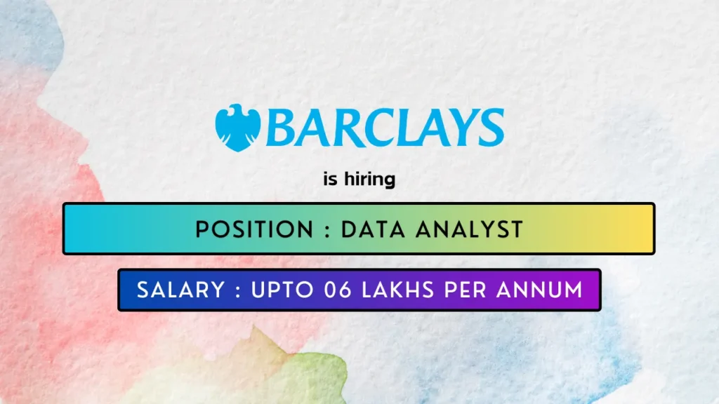 Barclays hires exciting Data Analyst Job in Pune