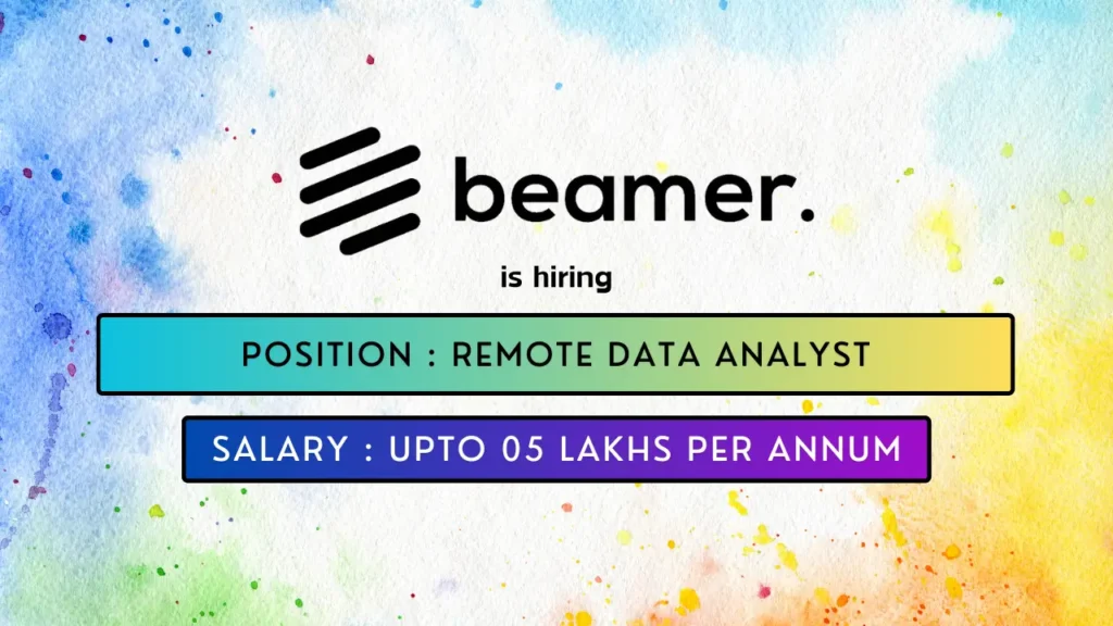 Beamer hires exciting Remote Data Analyst in Coimbatore