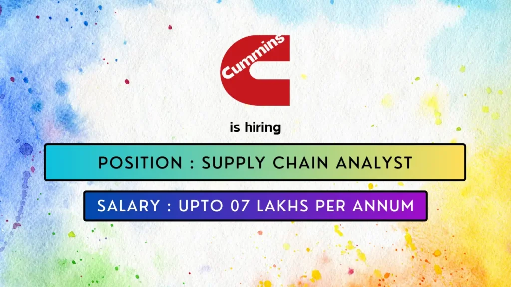 Cummins hires exciting Supply Chain Analyst Job in Pune