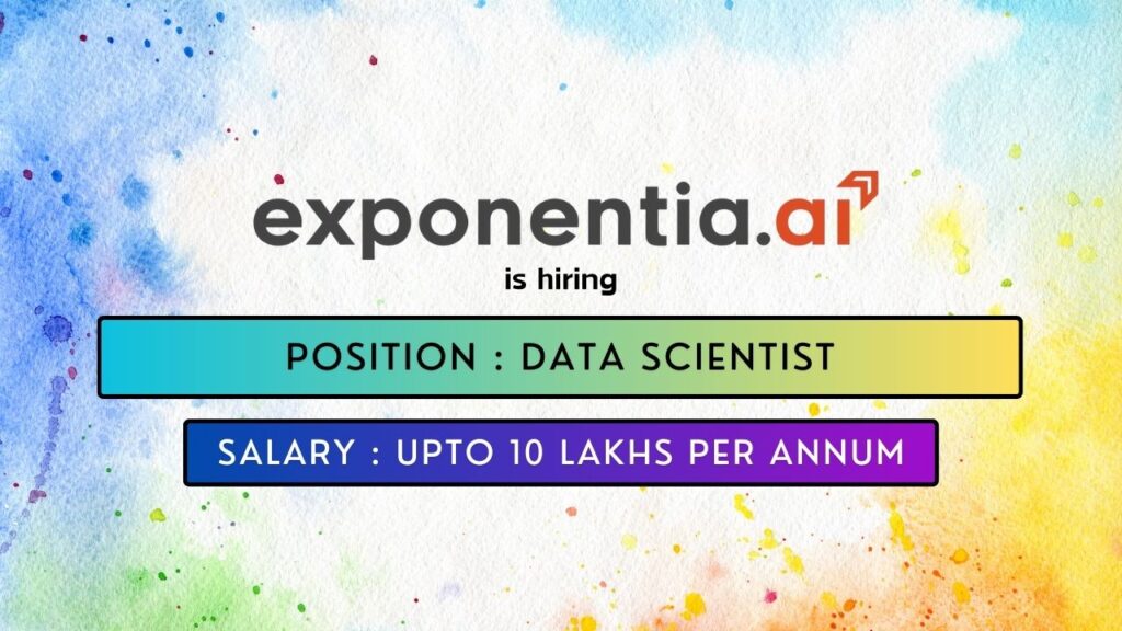 Exponentia.ai is hiring for a Data Science Job in Bangalore