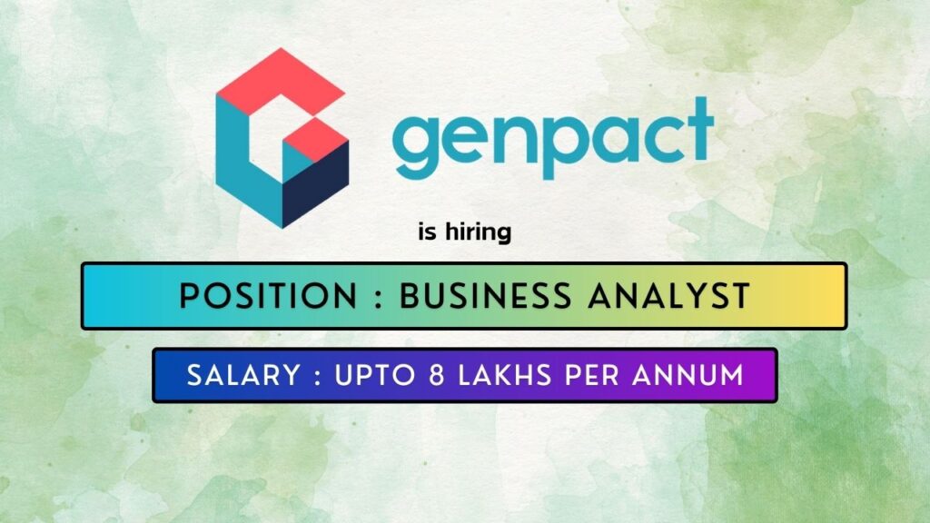 Genpact is hiring for a Business Analyst Job in Gurugram 2024