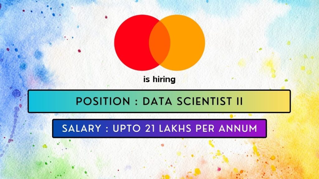 MasterCard is hiring for a Data Science Job in Gurgaon