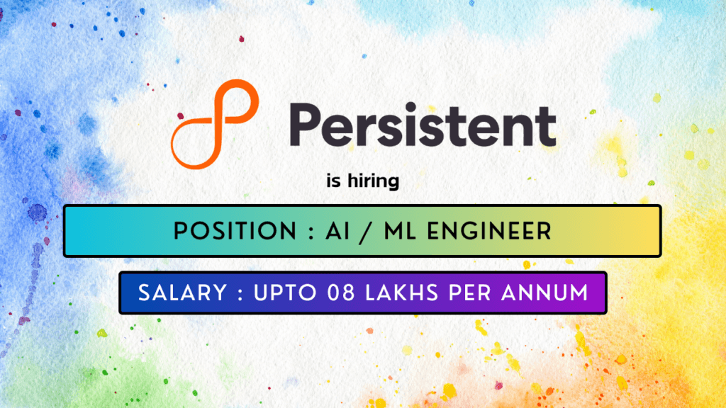 Persistent Systems is hiring for a AI ML Engineer job in Bengaluru