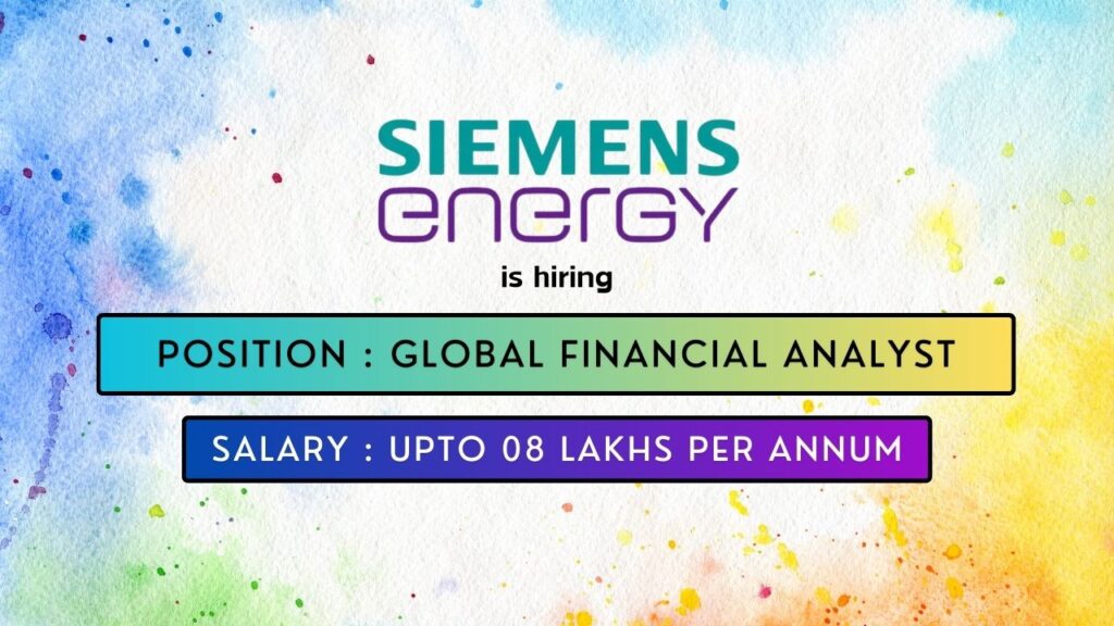 Siemens Energy is hiring for a Financial Analyst job in India