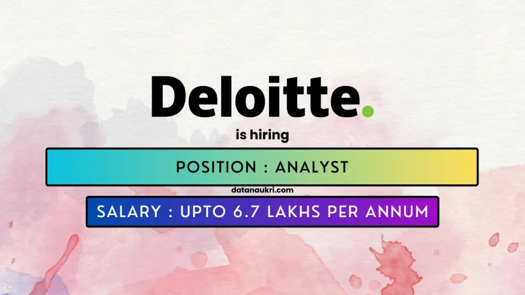 Deloitte hires exciting Analyst job in Delhi