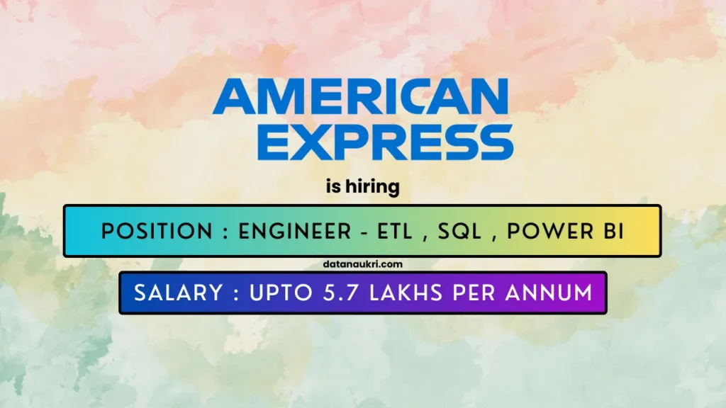 American Express hires exciting Power BI job in Gurgaon 2024.