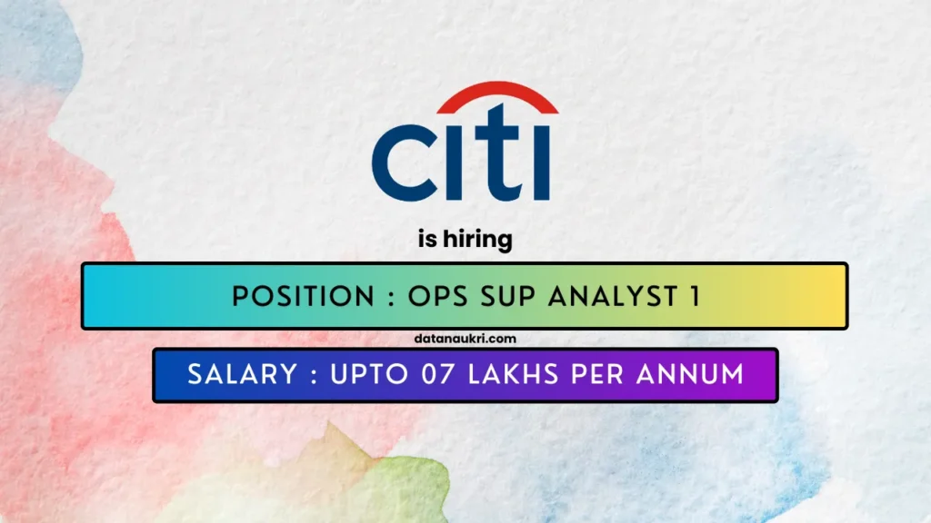 CITI hires exciting Analyst job in Pune 2024.