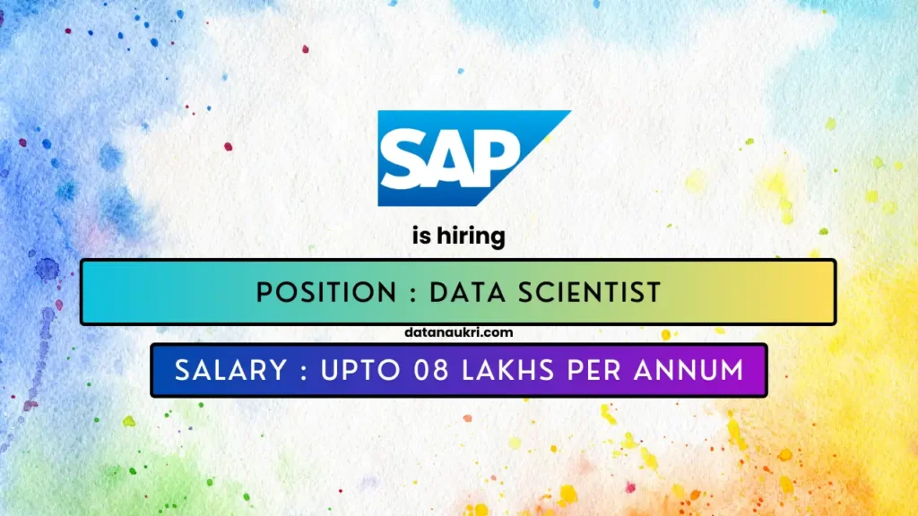 SAP hires exciting Data Science job in Bangalore 2024.