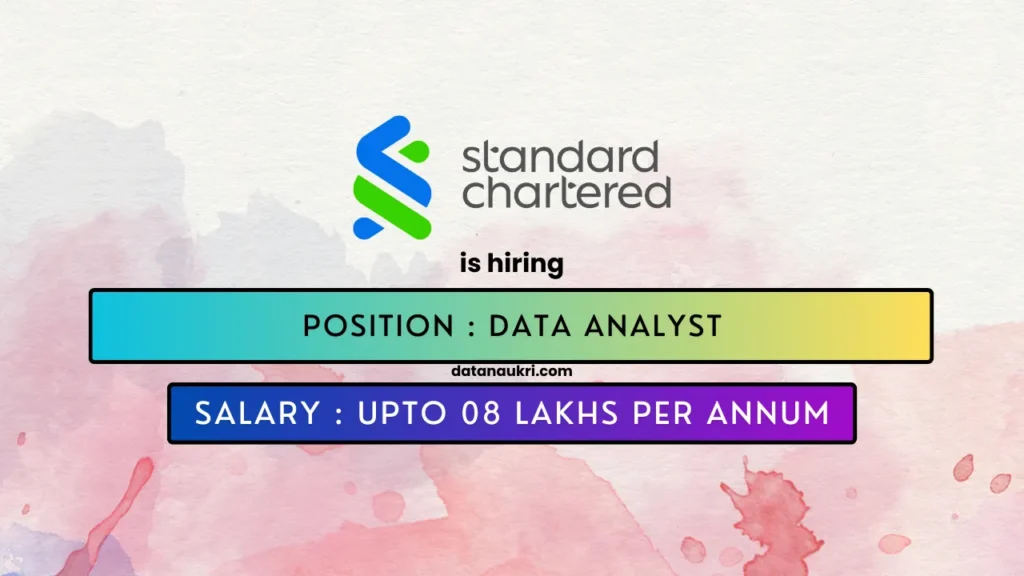 Standard Chartered hires exciting Data Analyst job in Bangalore 2024.