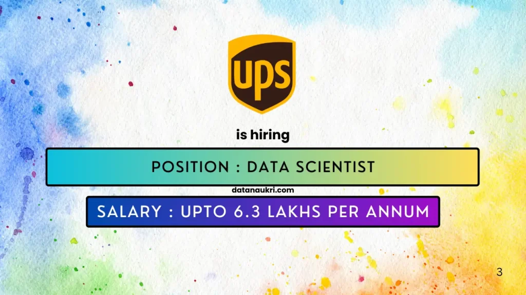 UPS hires exciting Data Science job in Chennai 2024.