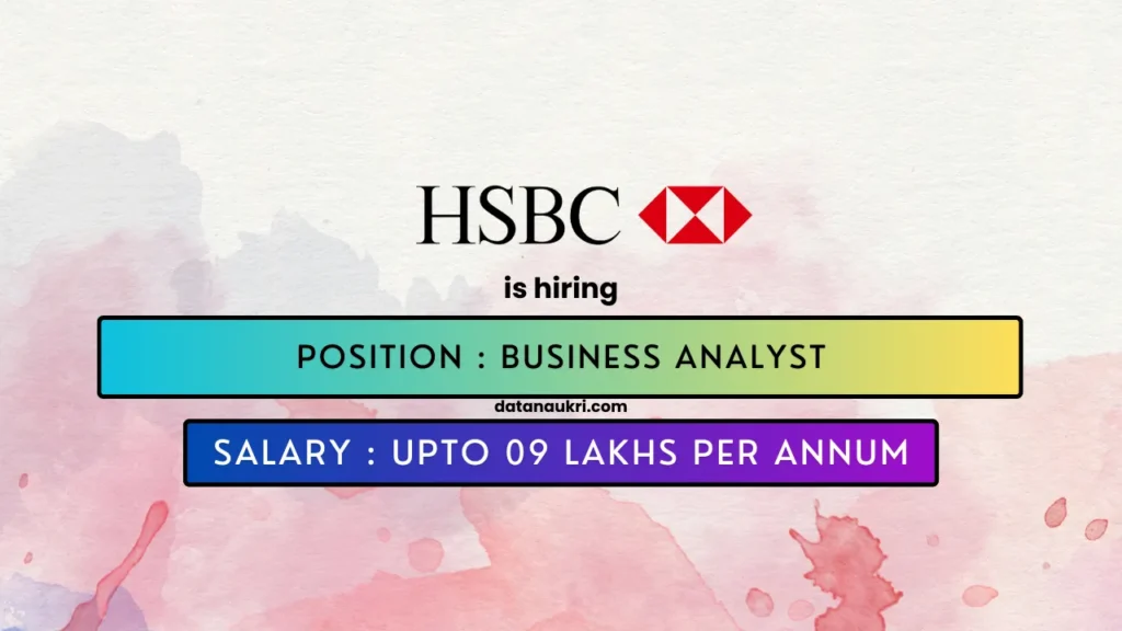 HSBC hires exciting Business Analyst job in Hyderabad 2025.